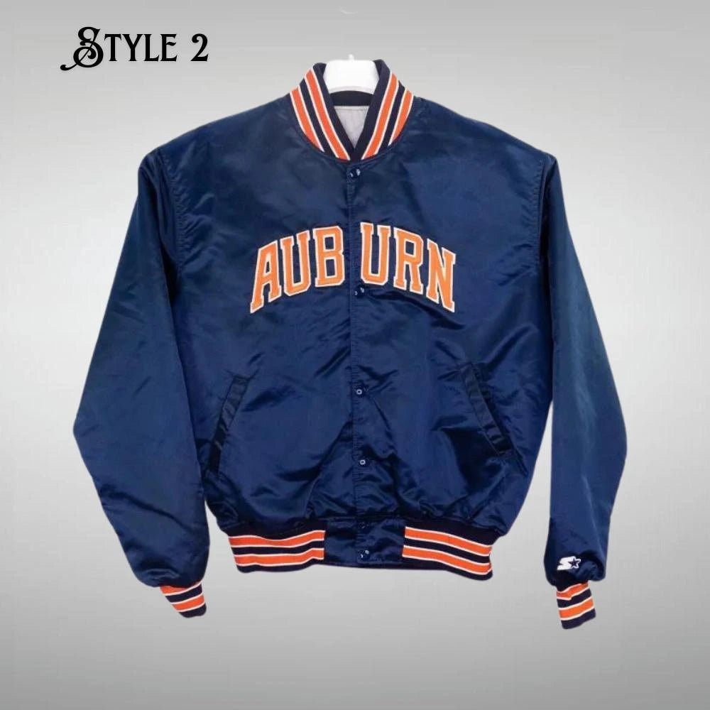 Blue Auburn Vintage Varsity Jacket