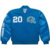 Barry Sanders GOAT blue varsity jacket
