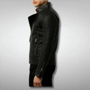 Black Quilted Leather Jacket