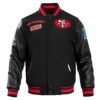 Black NFL San Francisco 49ers Retro Rib Wool Varsity Jacket