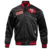 Black NFL San Francisco 49ers Retro Rib Satin Jacket