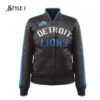 Black Detroit Lions Satin Jacket