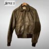 Brown Vintage Golden Bear Leather Jacket