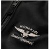 Avirex Black Leather Varsity Bomber Jacket
