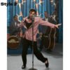 American singer pink suit

