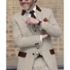 David Vintage Style Tweed Beige Suit