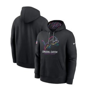 Detroit Lions Nike Black 2024 NFL Crucial Catch Club Pullover Hoodie