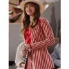 Emily In Paris Red & White Striped Blazer