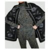 Emily Cooper Emily In Paris Season 04 Black Floral Cape Coat
