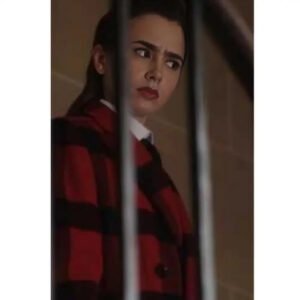 Emily In Paris S04 Lily Collins Plaid Wool Twill Coat