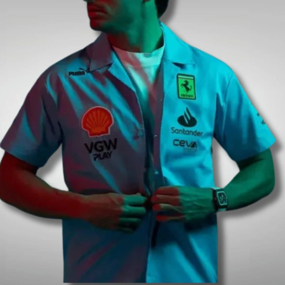 Ferrari Racing Blue Miami Grand Prix Shirt - Image 4