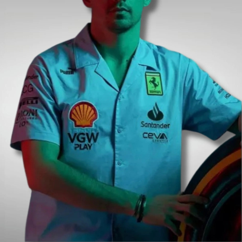 Ferrari Racing Blue Miami Grand Prix Shirt - Image 5