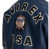Avirex Icon Leather Bomber Navy Blue Jacket