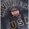 Avirex Icon Navy Blue Leather Bomber Jacket
