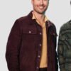 Glen Powell Hit Man 2024 Maroon Suede Leather Jacket