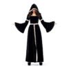 Halloween medieval black hooded dress
