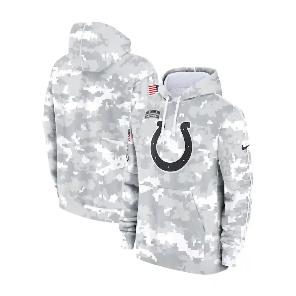 Indianapolis Colts Nike Arctic Camo 2024 Salute to Service Club Fleece Pullover Hoodie
