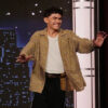 Jimmy Kimmel Live Joe Locke Embellished Beige Shirt