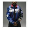  Kith NFL Giants NY Leather Blue and Black Jacket 