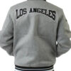 LA Kings Gray Wool Varsity Bomber Jacket