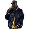Los Angeles Rams Snoop Dogg Black Varsity Bomber Jacket