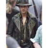 Megalopolis 2024 Shia LaBeouf Black Studded Leather Jacket
