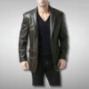 Mens Brown Leather Blazer