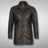 Mens Brown Leather Coat