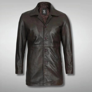 Mens Brown Leather Coat