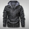 Black Hooded Real Leather Jacket