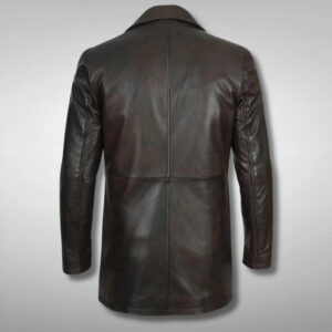 Mens Vintage Brown Leather Coat