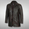 Mens Brown Leather Long Coat