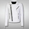 White Quilted Biker Jacket