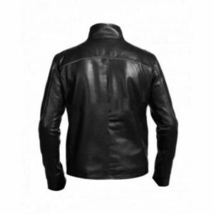 Punisher skull black leather jacket