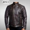 Mexico Leather Brown Quilted Jacket