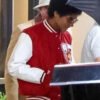 Michael 2025 Jaafar Jackson Red Varsity Jacket
