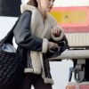 Michelle Keegan black leather jacket