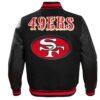 NFL San Francisco 49ers Retro Rib Wool Varsity Black Jacket
