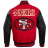 Red NFL San Francisco 49ers Retro Rib Wool Varsity Jacket