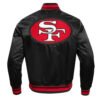 NFL San Francisco 49ers Retro Rib Satin Black Jacket
