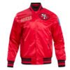 NFL San Francisco 49ers Retro Rib Satin Red Jacket