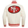 White NFL San Francisco 49ers Retro Rib Satin Jacket