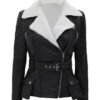 Natalie black motorcycle jacket