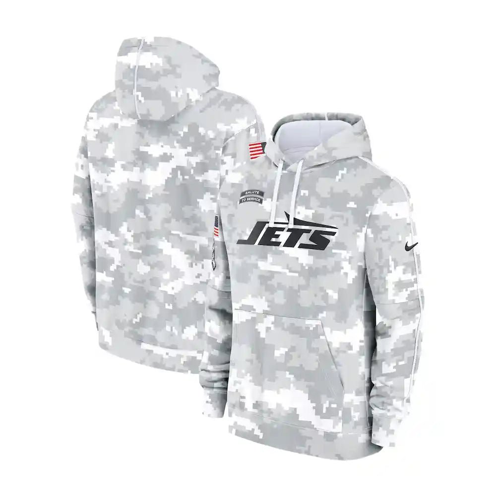 New York Jets Nike Arctic Camo 2024 Salute to Service Club Fleece Pullover Hoodie