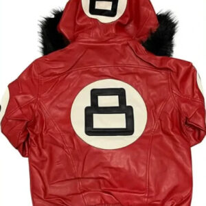 Leather Bomber Jacket 8 Ball
