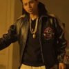 Andrew Gonzalez black leather jacket