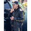 Shia LaBeouf black leather jacket
