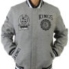 LA Kings Gray Wool Varsity Jacket