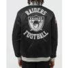 Oakland Raiders black varsity jacket
