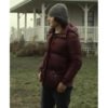 Jordan Kent maroon puffer jacket
